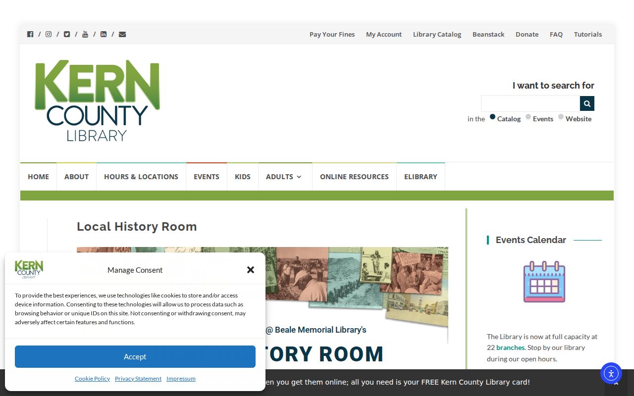 Kern County people search Local History Room directories